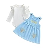 My First Hanukkah Baby Girl Outfit Newborn Romper And Warm Overalls Skirt Toddler Chanukah Dress Outfits Clothes (My First Hanukkah Blue, 0-3 Months)