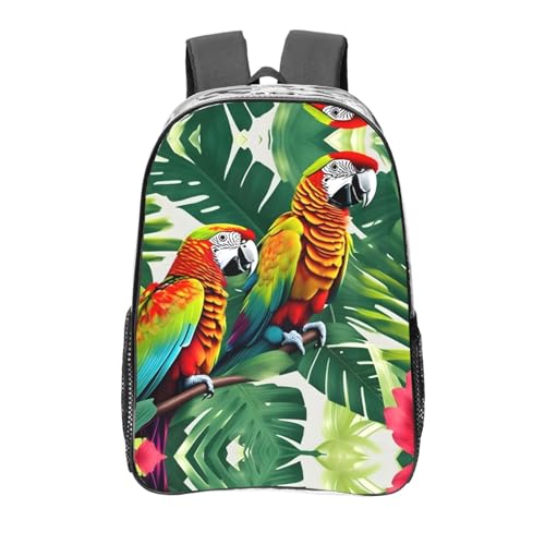 Sac à dos transparent imprimé de fleurs tropicales et feuilles