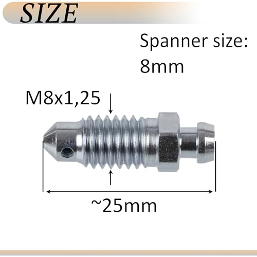 AERZETIX - C70786 - Satz von 2 Ventilen Entlüftungsschraube M8x1.25 - kompatibel mit Peugeot Citroën Alfa-Romeo Dacia Vw Mercedes-Benz Fiat Ford Renault Opel Toyota Mazda Honda - OE-Nummern 4428.40