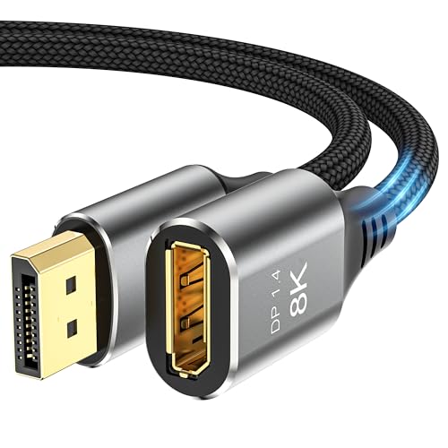 DGHUMEN Cable de Extensión DP1.4 DisplayPort 8K - Macho a Hembra, Compatible Con 8K a 60 Hz, 4K a 144 Hz (1,5 m)