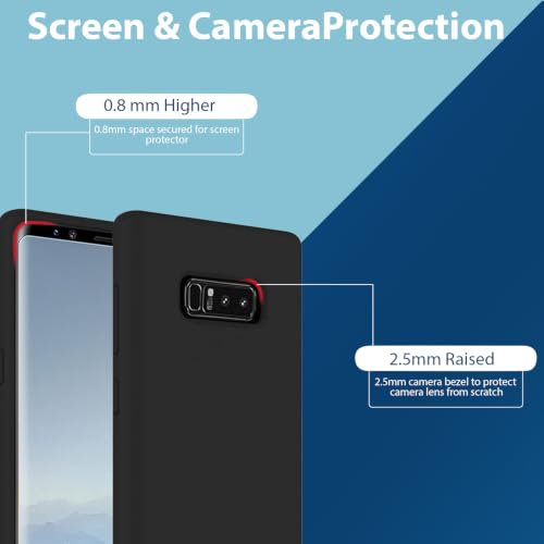 Image of LIRAMARK Liquid Silicone Soft Back Cover Case for Samsung Galaxy Note 8 (Black)