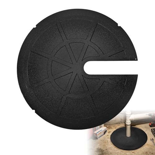 18 Inch Slotted Steel Sump Pump Cover Lid Black Heavy Duty Septic Tank Cover for Sump Pump Bucket Basin Decorative Well Pump Safety Basin Lid for Sewage Pump