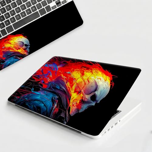Image of NoWorries Laptop Skin for 15.6 & 14 Inch Laptop | Motivational, Superhero, Sports & Graphic Design Laptop Sticker Wrap | Premium Vinyl Laptop Cover (Ghost Rider, 15 x10inches)