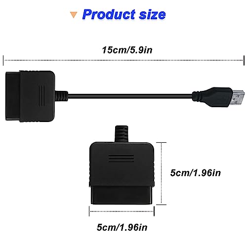 Image of for PS2 Controller to USB Adapter Converter Cable, for PlayStation 2 /3 Female Plug to USB 2.0 Male Adapter Converter Cord for PS1 /for PS2 Controller Gamepad to for PS3 /PC Controller (2 Pcs)