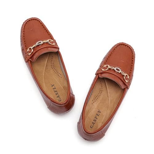 Image of Women's Business Loafers Work Casual Flats Shoes Lightweight Penny PU Leather Slip On Walking Shoes