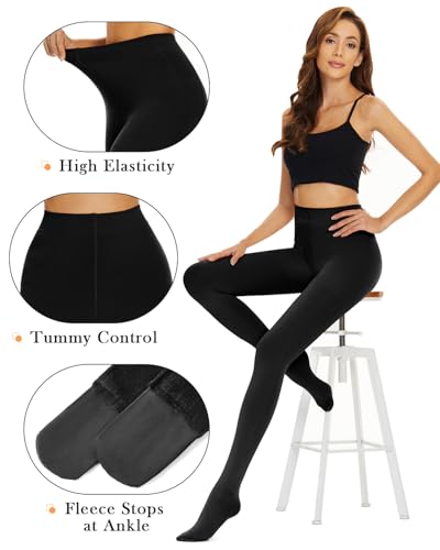 Century Star Fleece Lined Tights Winter Thermal Leggings for Women Warm Thick Stockings Opaque Pantyhose Medias Térmicas4