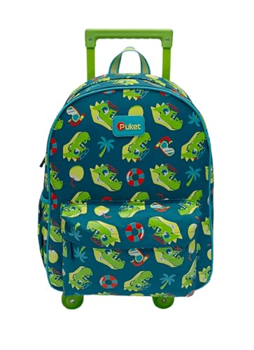 PUKET - Mochila Escolar de Rodinha Puket Jacaré Relax