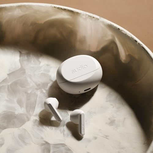 Image of Sudio A3 All-Day Wireless Earbuds - 25H Playtime, Bluetooth Earphones 5.4, Sweat & Splashproof, Balanced Sound, Clear Calls with Enhanced Mics, USB-C Charging, Made from Recycled Plastics (White)