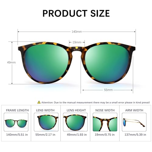 Sunglasses for Women Men，Womens Vintage Sunglasses Trendy Round Classic Retro Mirrored Polarized Sun glasses2