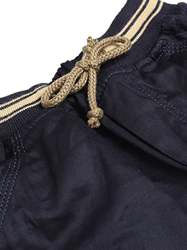 Image of ADBUCKS Boys Mid Rise Relaxed Easy Wash Chambray 3 /4th Cargos Trousers