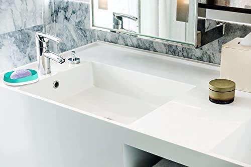 Decorrack 2 Plastic Bar Soap Dish Holders For Shower, Bathroom Counter, And Kitchen Sink, Soap Saver Tray Keeps Soap Dry, Blue, 2 Pack #TOP2