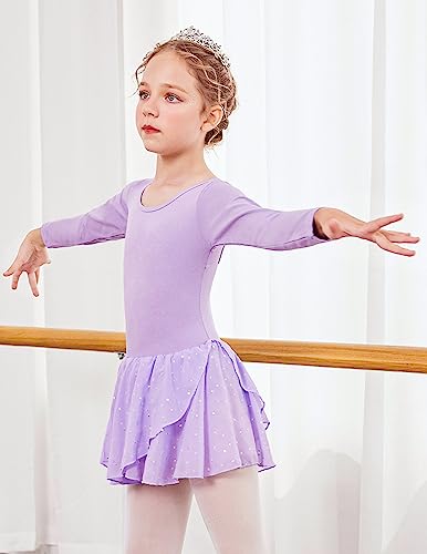 Image of Arshiner Kids Girls Classic Long Sleeve Leotard Dance Ballet Dress