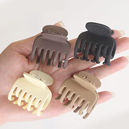 Kaund 8 Pcs 1.6 Inch Hair Clips For Thin Hair, Medium Size Non-Slip Matte Claw Clips Women, Double Row Teeth Jaw Clips With Neutral Color (C01-8 Pack) #TOP2