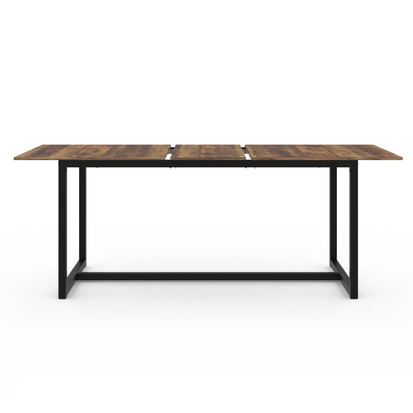 IDMarket - Mesa de comedor extensible rectangular Hawkins 6-10 personas madera oscura 160-200 cm