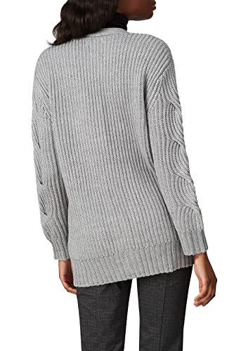 Women's Grey Cable Knit Cardigan4