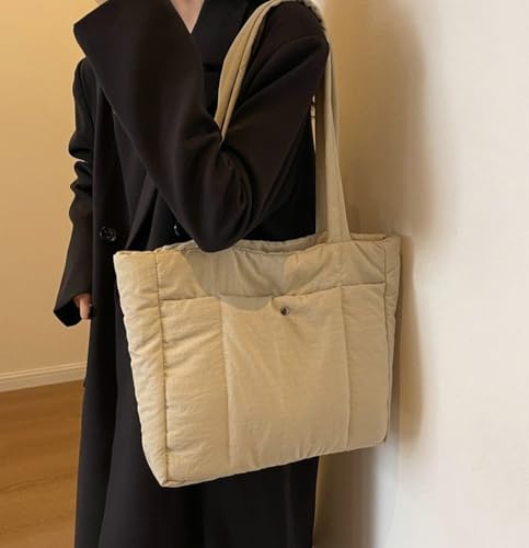 Simple Solid Large Capacity Shoulder Bag Class Commute Underarm Bag Front Pocket Durable Handbag for Women 20254