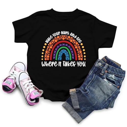 Image of CAZYCHILD Dot Day Shirt Kids Make Your Mark International Dot Day 2024 Girls Boys Colorful T-Shirt Rainbow Toddler Tees