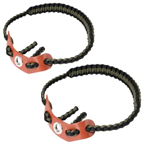 YIWUBAI 2 Pcs Archery Bow Wrist Sling Adjustable 550 Paracord Braided Strap for Compound Bow Target Shooting Accessories