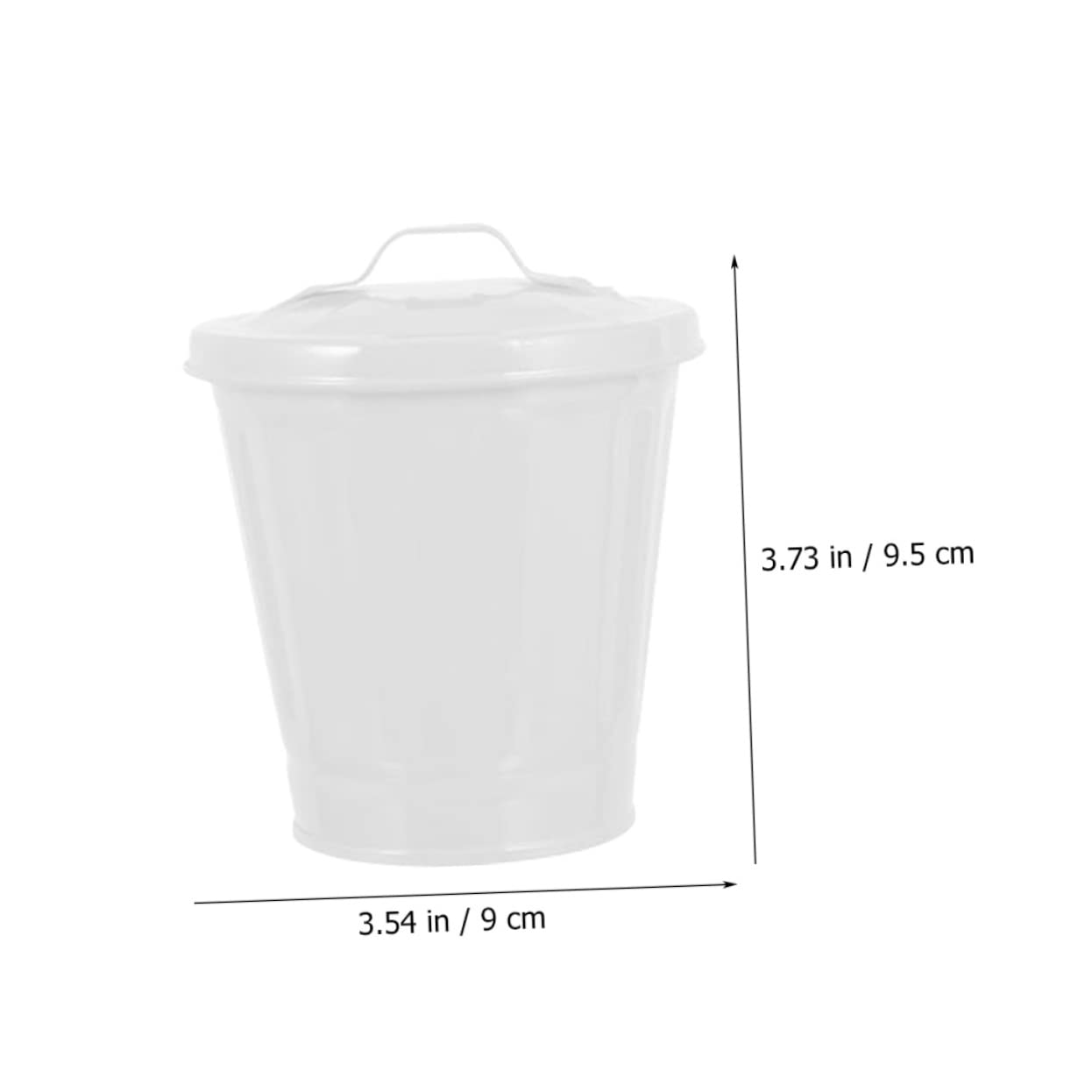Ciieeo 4pcs Small Galvanized Trash Can Lid Versatile Desktop Garbage Bin for Home Office for Storage Flower Pots Compact Wastebasket for Stylish Organization