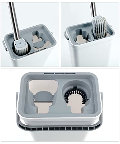 Wischmopp/Flacher Bodenwischer, handfreier Schwammwischer mit Eimer-Set, Starke Wasseraufnahme, Schwamm, Flacher Wischmopp für Zuhause, Küche, Boden, Lazy Mops, Haushaltsreinigungswerkzeug, – Bild 3
