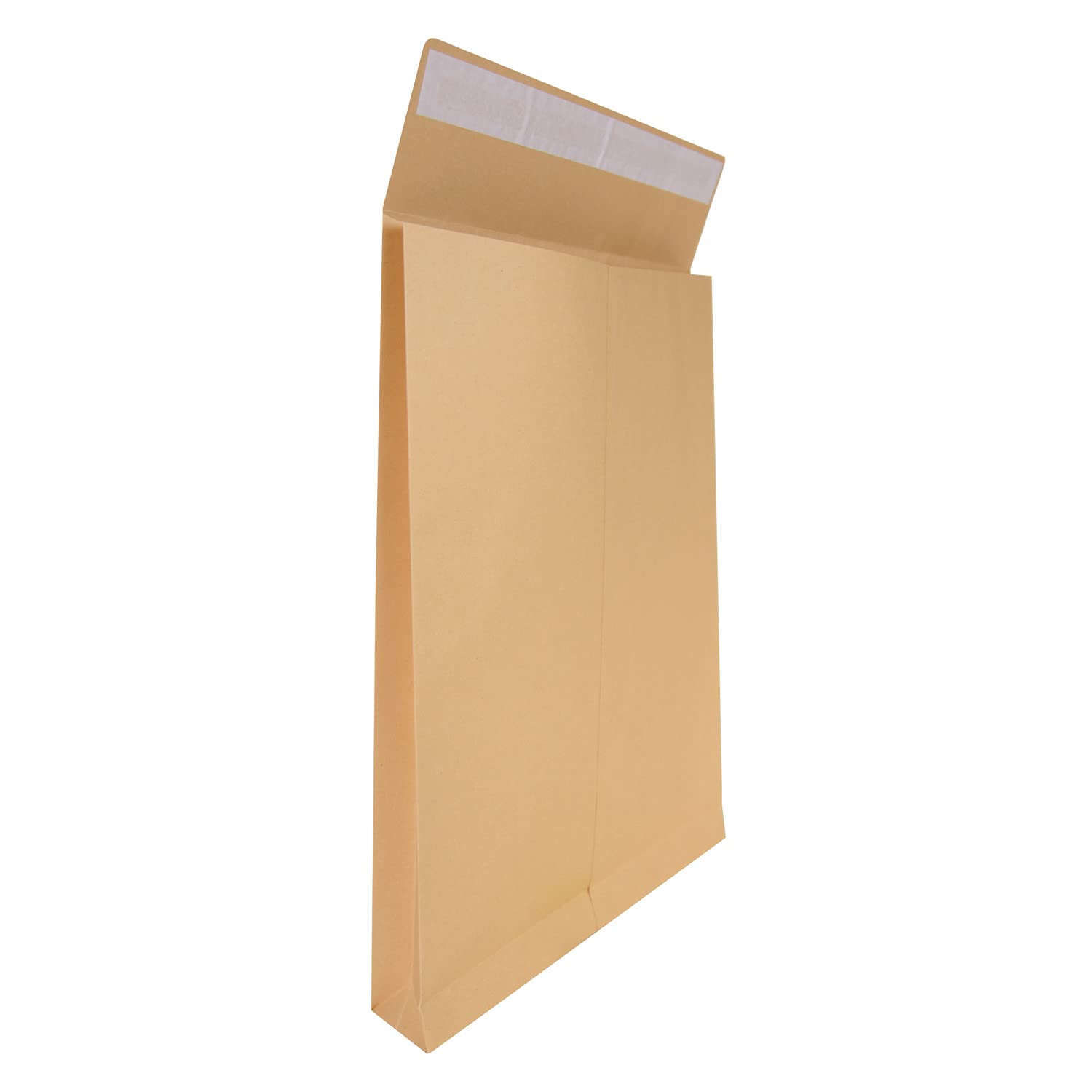 Idena 10253 - Tasca pieghevole, autoadesiva senza finestra, DIN B4, 150 g/m², fondo di 4 cm, 100 tasche, 250 x 352 mm, marrone natron
