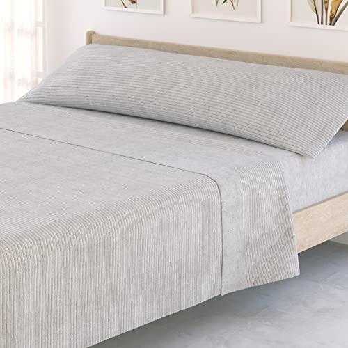 Victorio & Lucchino Juego de Sábanas Coralina Canale, térmica para Invierno - Modelo Adriana (Gris, 150 cm)