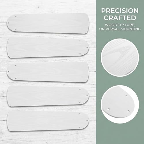 Pales de ventilateur de plafond blanc en plastique NUOBESTY lot de 5 - 4