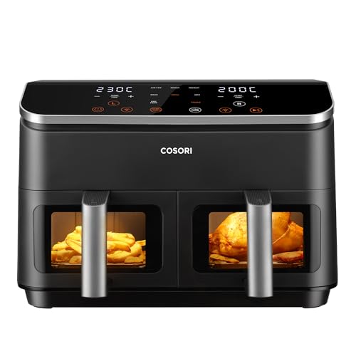 COSORI Air Fryer 2 Compartiments 8.5L, 8-en-1 Airfryer Friteuse Sans Huile, 71% D'efficacité...