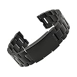 Moto 360 2 Watch Band (2nd Gen, Men's 42mm 2015), Threeeggs Stainless Steel Watch Strap Adjustbable Bracelet Band for Motorola Moto 360 2 Men's 42mm Smart Watch (B - Black)