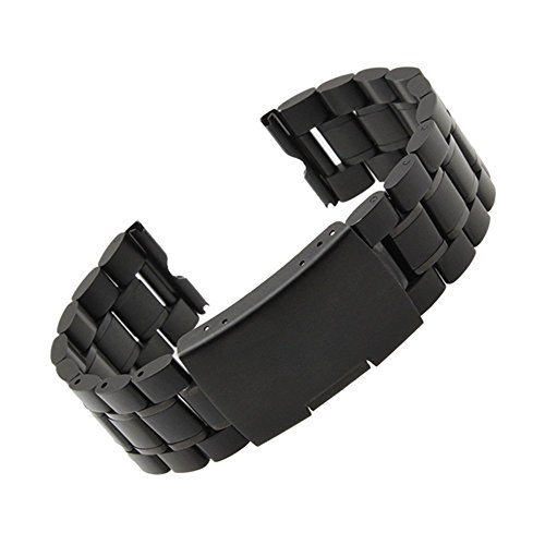Moto 360 2 Watch Band (2nd Gen, Men's 42mm 2015), Threeeggs Stainless Steel Watch Strap Adjustbable Bracelet Band for Motorola Moto 360 2 Men's 42mm Smart Watch (B - Black)
