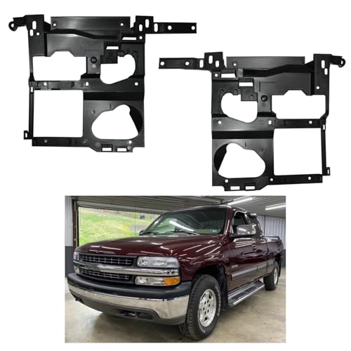 LOSTAR Pair(2) Driver Left & Passenger Right Side Headlamp Headlight Mounting Bracket Compatible with 1999-2002 Silverado 1500 2500 3500 2000-2006 Suburban/Yukon GM1221121 GM1221122
