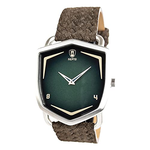 Montre Quartz Homme NEPTO Shield Green Spectra le cadeau idéal avec bracelet en cuir