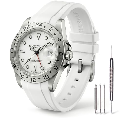 Bracelet en caoutchouc FKM 20mm résistant, taillé pour l'aventure en Explorer II