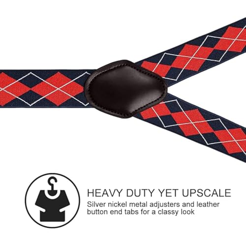 Image of Suspenders for Men, Adjustable Suspenders Gold Clip with Elastic Straps Y-Back Construction Heavy Duty for Work