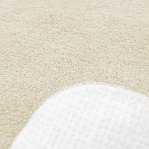 Brandsseller Badezimmerteppich 50x50 cm Badvorleger Badematte Badteppich quadratisch Chenille rutschfest saugstark maschinenwaschbar - Beige