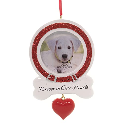 Kurt S. Adler Forever in Our Hearts Dog Picture Frame Ornament W8...
