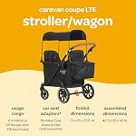 Larktale Caravan Coupe LTE 2-Seater Compact Stroller Wagon with Ultra-Small Fold and Raised Seats