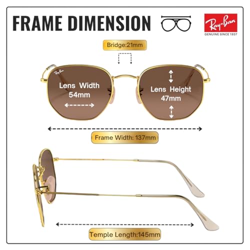 Image of Ray-Ban RB3548N HEXAGONAL FLAT LENSES Square-Round Shape Sunglasses for Men & Women with Official Eyewear Kit