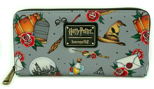 Loungefly Harry Potter Relics All Over Tattoo Print Wallet