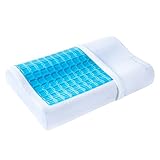 Pharmedoc Contour Memory Foam Pillow w/Cooling Gel Technology - Orthopedic Curved Support Pillow Design and Pain Relief - Hypoallergenic Material - Removable Pillow Cover