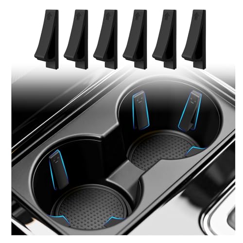 6PCS Car Cup Holder Insert Silicone Anti-Shake Curve Car Coasters Cupholder Stabilizer for Holding Cups/Bottles Universal Self-Adhesive Cupholder Insert for Cars/SUVs/Trucks