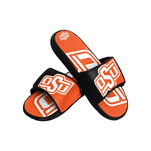 FOCO Oklahoma State Cowboys NCAA Mens Colorblock Big Logo Gel Slides - M