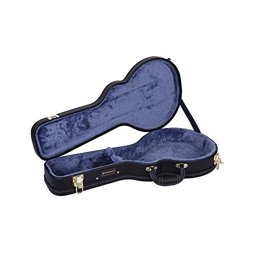 Image of Crossrock Deluxe Wood Hard Case for F-style Mandolin, Black(CRW600MFBK)