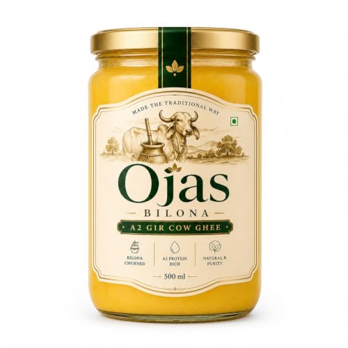 Image of OJAS BILONA A2 Gir Cow Ghee, Bilona Churned, 500 ml