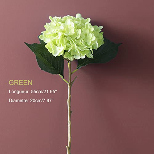 Wotcsil Hortensia, kunstbloemen, hortensia, kunstbloemen, lengte 55 cm, diameter 20 cm, kunstmatige hortensia, gedroogde hortensia, kunstbloemen, zoals echte decoratie, zijden bloemen, hoogwaardig bruidsboeket, groen, 2 stuks - Afbeelding 5