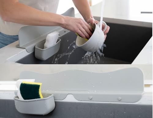 Silicone Sink Splash Guard with Sponge Holder -19.5