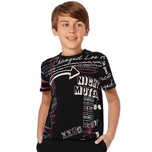 Image of JACK & JONES All Over Print Cotton Shirt Collar Boys T-Shirt