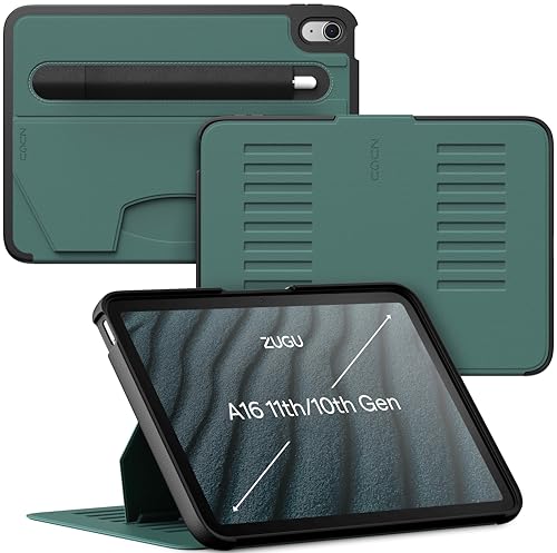 Image of ZUGU CASE iPad 10.9 Case, Ultra Slim Protective Case /Cover Designed for iPad 10.9 -inch (10th Gen, 2022) Wireless Pencil Charging, Convenient Magnetic Stand (Auto Sleep /Wake) - Pine