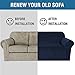 H.VERSAILTEX Stretch Velvet Sofa Covers for 3 Cushion Couch Covers Sofa Slipcovers with Non Slip Straps Underneath The Furniture, Crafted from Thick Comfy Rich Velour (Sofa 72
