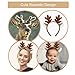 Beviliu Reindeer Antlers Headband - Animal Ears Headbands Fluffy Realistic Deer Antler Hairband Party Cosplay Costume Washing for Christmas Halloween